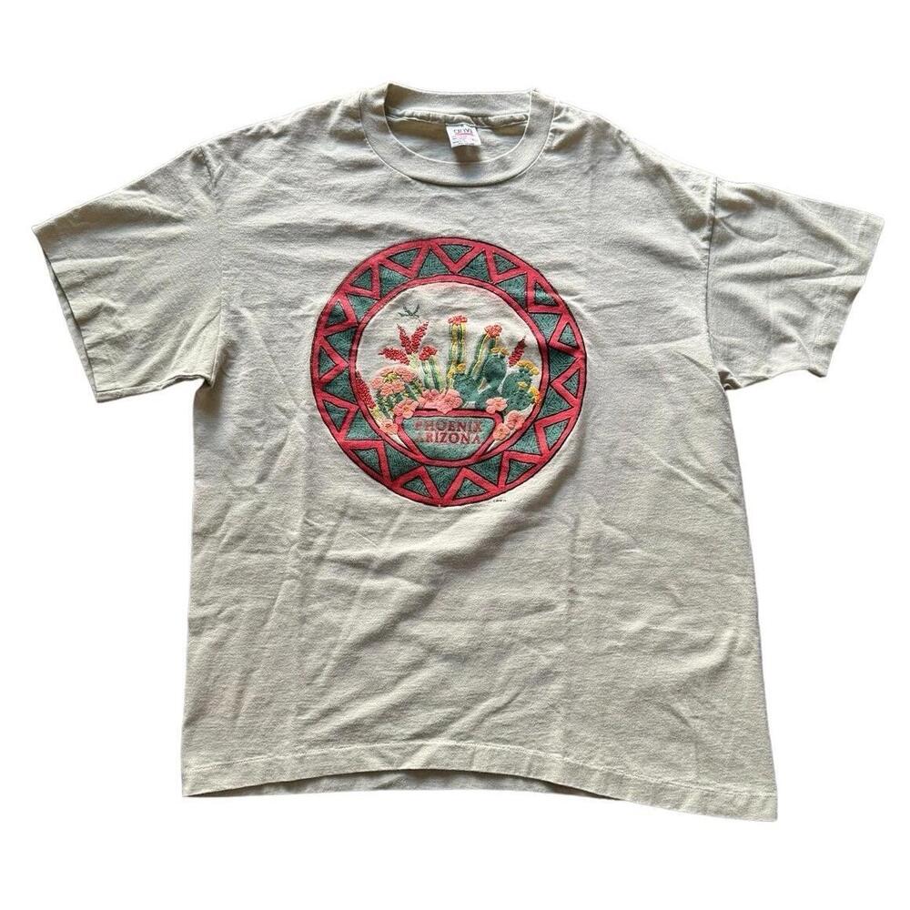Phoenix Arizona Art T Shirt Desert Single Stitch Green Xl